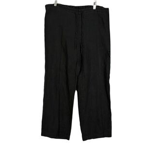 Nwot St John’s Bay Black Linen Cargo Pant Size Medium Tie Front